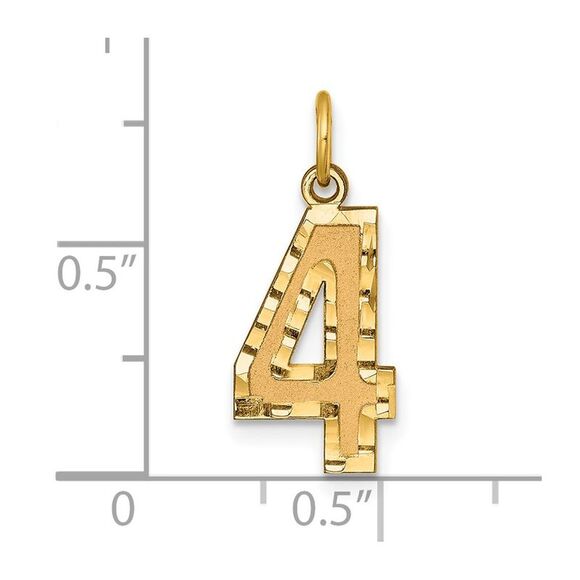 14K Yellow Gold, Varsity Collection, Medium D/C Pendant Number 4 - Picture 4 of 5